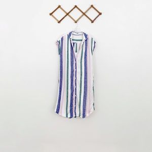 Old Navy Linen Blend Stripe T Shirt Dress Size S